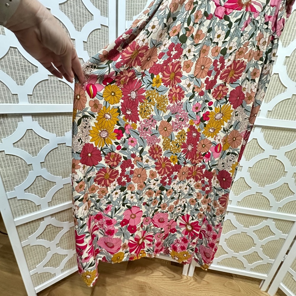 Natural Life Patti Side Slit Maxi Dress Womens XL Floral Sleeveless Boho Summer - Picture 9 of 11